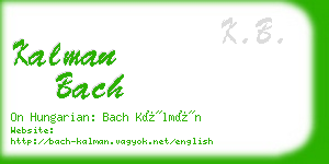 kalman bach business card